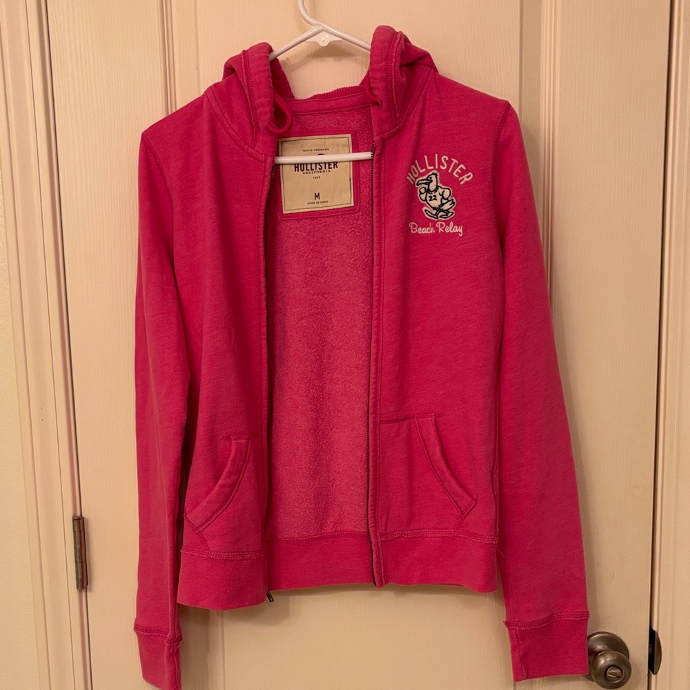 Hollister Fuchsia Hoodie with Logo